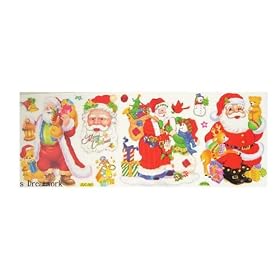 Santa Sticker Set - Large Santa Claus Sticker (22 x 8)