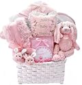 Winter Luxuries New Baby Girl Gift Basket with Bunny Outfit - Great Shower or Christmas Holiday Gift Idea for Newborns