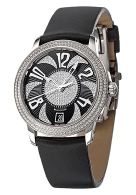 Blancpain 3300-3555-52B Women Black and Diamonds Dial Satin Women's Automatic Watch