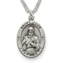 1" Sterling Silver St. Jude, Patron of Hopeless Causes, Engraved Medal on 24" chain