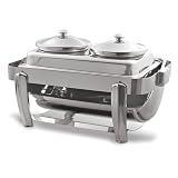 Buffet Enhancements Classic 4.2 Liter Rectangular Chafing Dish Dual Stainless Steel Soup...