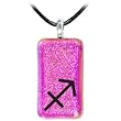 Holly Lynn Pink SAGITTARIUS Zodiac Dichroic Glass Necklace