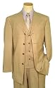 Steve Harvey Tan with Lavender Windowpane Super 120's Wool Vested Wideleg Suit By Zanetti