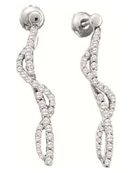 0.75 cttw 14k White Gold Infinity Twist Earrings Diamond Infinity Twist Earrings (Real Diamonds: 3/4 cttw)