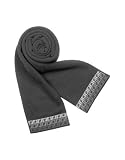 Fendi - Fendi FF Logoed Trim Knit Wool Long Scarf Black