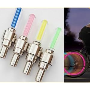 2PCS BLUE LED Flash Tyre Wheel Valve Cap Light for Car Bike bicycle Motorbicycle Wheel Light Tire Light
