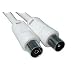 Straight coax plug to straight coax socket 3C2V coax cable (75 Ohm) - Colour: White - Length: 5.00 m