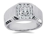 0.73 ctw Men's Diamond Ring in 14K White Gold