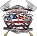 6 Lieutenant Flag Firefighter Maltese Cross Decal with Axes REFLECTIVE