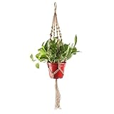 OurWarm プラントハンガー マクラメプラント ハンキング エアプランツ・ハンモック ヘンプロープ プラントホルダー 植物ハンギング 吊るす 飾り ジュート製 麻縄 鉢 プラント 紐 丈夫 花卉園