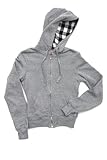 Judy Blue Grey Black & White Buffalo Check Girls Zip Hoodie