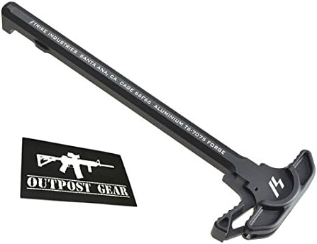 Strike Black T6-7075 Charging H*ndle (Extended Latch) w/ Outpost Gear Sticker