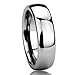 6MM Stainless Steel Wedding Band Ring High Polished Classy Domed Ring (6 to 14) For Unisex Men & Women