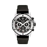 Bulova Mens Marine Star Black Dial Strap Watch #98B127 by Bulova