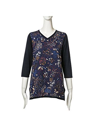 (トランスワーク) TRANS WORK 【ウォッシャブル】ネイチャー&フラワープリントニットコンビチュニック U1N17443__