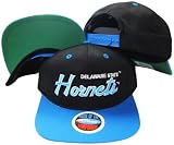 Delaware State Hornets Script Black/Blue Two Tone Plastic Snapback Adjustable Plastic Snap Back Hat / Cap
