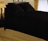 Double, Black, Satin Stripe Duvet Cover and Pillowcase Bed Set by VICEROY BEDDING