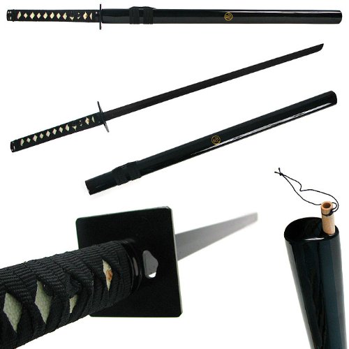 41 Inch Black Ninja Sword with Scabbard and Breathing Pipe