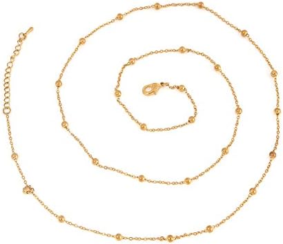 Sumsoar Gold 316L Stainless Steel Cross Ball Chain Necklace 31.5 Inches for Coin Holder Pendant 1pc L077B