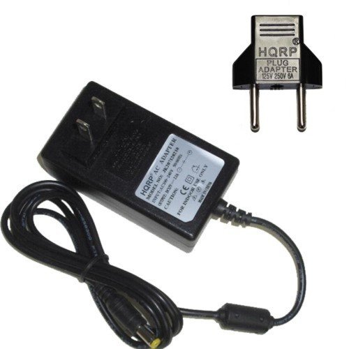HQRP AC Adapter Compatible with Western Digital WD TV Play WDBMBA0000NBK Media Player Power Supply Cord [UL Listed] Plus HQRP Euro Plug Adapter
