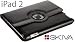 Skiva Folioplus X7 Folio Leather Case with SmartCover and 360 Degrees Rotating Stand for Apple iPad 2