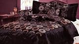 QUEEN Jacquard Bed in a Bag 7 pc. Comforter Bedding Set - Black