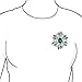 Large Statement Vintage Style Crystal Flower Simulated Emerald Green Crystal Brooch Pin For Women For Mother Silver Plated