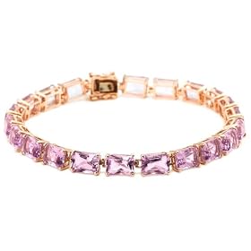 10k Rose Gold Pink Amethyst Rectangular Cut Bracelet, 7.25 by Amazon.com Collection