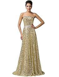 Strapless Round Neck Sweetheart Lace-Up Sequined Acrylic Evening Dress/Homecoming Dress/Prom Dress/Maxi Dress 