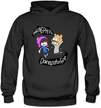 SHFL Women's Dan And Phil Animated Personalized Hoodie Black XL