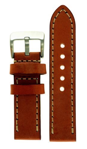 JP Leatherworks Men s M121-Tan-22 22mm Panerai Style Leather Tan Watch Band