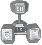 Pair 110 lb. Cast Iron Hex Dumbbells