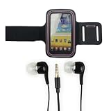Black/Pink Sport Gym Armband Case for Samsung Galaxy Note 2 II/ Samsung Galaxy Note GT-N7000 i9220 & Free White 3.5MM Earphone
