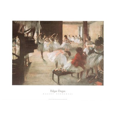 Edgar Degas (Ballet Rehearsal) Art Print Poster - 22x28 Art Poster Print by Edgar Degas, 28x22 Fine Art Poster Print by Edgar Degas, 28x22