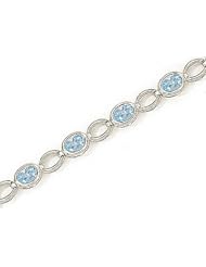 14kt Yellow Gold Oval Aquamarine Bracelet.