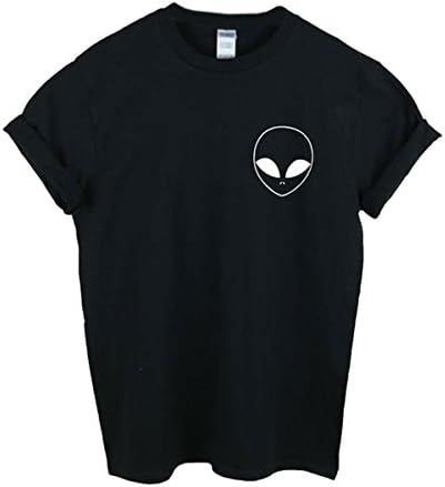 Harajuku Women Men T-shirt Cotton Funny Casual Hipster Black Short Sleeves Top L