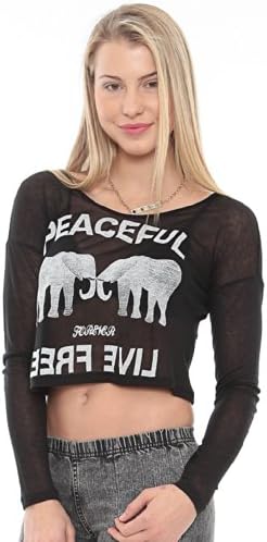 Live Free Forever Jersey Crop Tee Black L