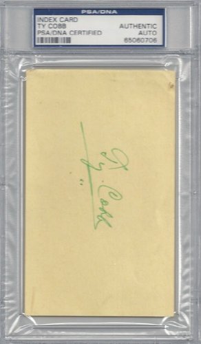 Ty Cobb Autographed/Hand Signed Index Card PSA/DNA #65060706