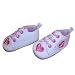 Infant Toddler Girl's White Canvas Sneaker with Pink Heart Embroidery