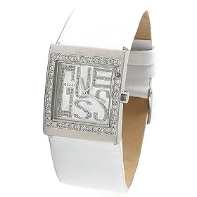 GUESS - U75028L2 - Analogique - Montre Femme - Bracelet en cuir couleur blanc