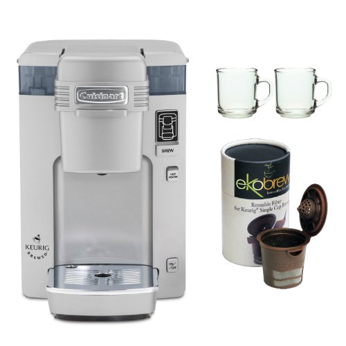 Cuisinart SS-300 Compact Single Serve Brewing System in White + Refillable K-Cup + 2 Piece 10 oz. ARC Handy Glass Coffe Mug Cuisinart SS-300 Compact Single Serve Brewing System in White + Refillable K-Cup + 2 Piece 10 oz. ARC Handy Glass Coffe Mug