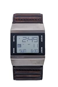 Quiksilver Men's Chapter Digital Watch M141DLUBR with Leather Strap Quiksilver Men's Chapter Digital Watch M141DLUBR with Leather Strap