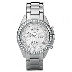 Fossil Women's ES2681 Stainless Steel Bracelet Black Glitz Analog Dial Chronograph Watch