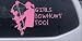 Pink 6in X 4.2in -- Girls Bow Hunt Too Hunting And Fishing Car Window Wall Laptop Decal Sticker