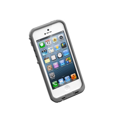 LifeProof FRE iPhone 5 Waterproof Case - Retail Packaging - WHITE/GREY