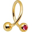 16 Gauge Gold Plated Pink Gem Spiral Twister Ring-4mm