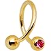 16 Gauge Gold Plated Pink Gem Spiral Twister Ring-4mm