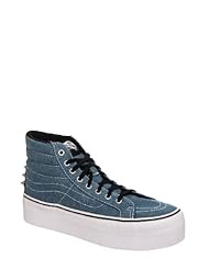 Shoes: Vans Womens Sk8-Hi Platform Sneaker in Blue Studded (7 B(M) US)
