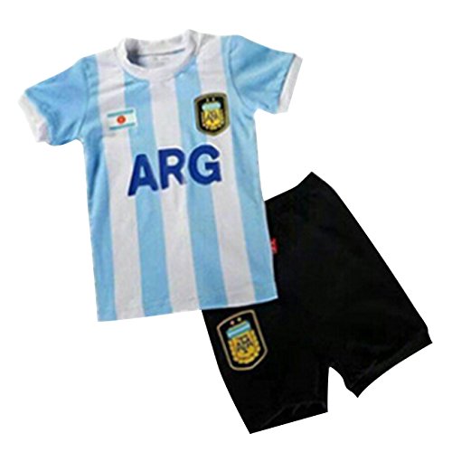 Little Hand Boy World Cup Argentina Messi Jeseys & Matching Short Set 1-7Y