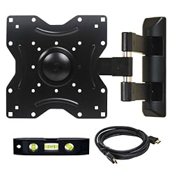 VideoSecu Articulating Arm LED LCD TV Wall Mount for Mid Size VESA 200 100 Flat Panel Screen, Full Motion Mount Bracket with Post-installation Leveling System A35